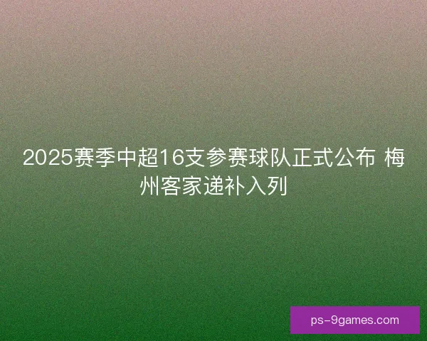 2025赛季中超16支参赛球队正式公布 梅州客家递补入列